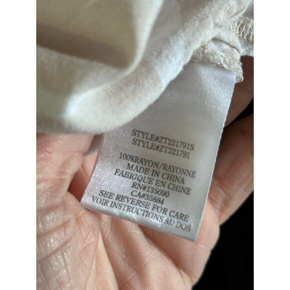 Z Supply Women's Cream Floral Print Split Neckline Long Sleeve Blouse Top Size M - Picture 7 of 9